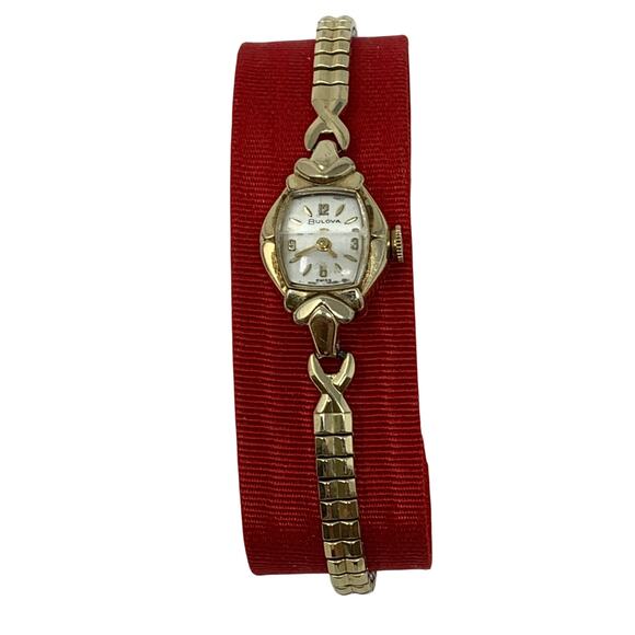 Vintage Bulova Ladies Watch 10K Gold Filled Stretch Band AS IS - Picture 1 of 7